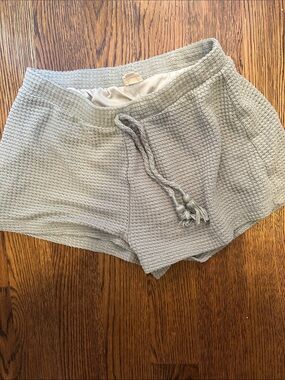 Surf Gypsy Waffle Knit Drawstring Shorts - Light Green